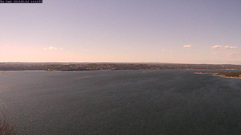 Lake Travis webcam, January 16, 2016 1:20 PM CT