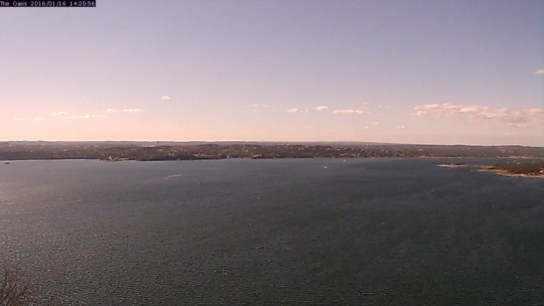 Lake Travis webcam, January 16, 2016 1:25 PM CT