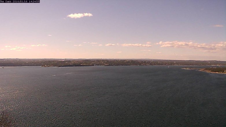 Lake Travis webcam, January 16, 2016 1:30 PM CT
