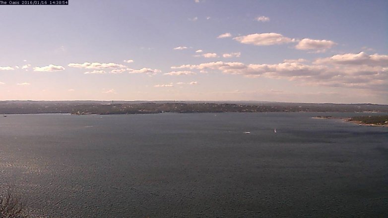 Lake Travis webcam, January 16, 2016 1:45 PM CT
