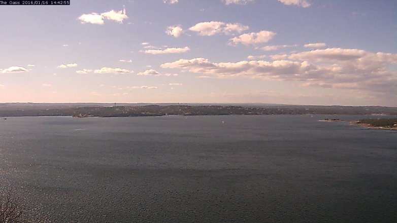Lake Travis webcam, January 16, 2016 1:50 PM CT