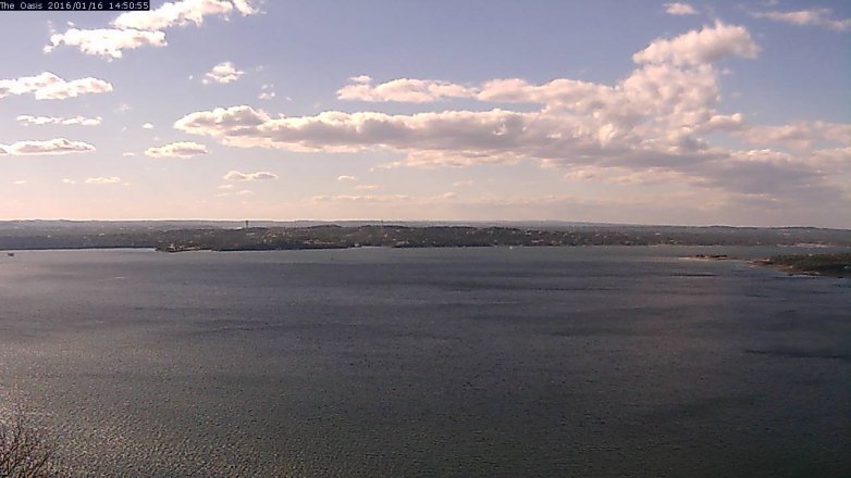 Lake Travis webcam, January 16, 2016 1:55 PM CT