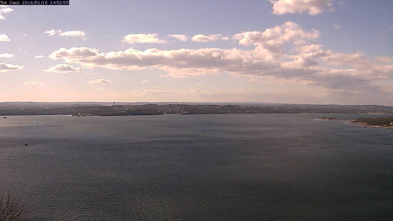 Lake Travis webcam, January 16, 2016 2:00 PM CT