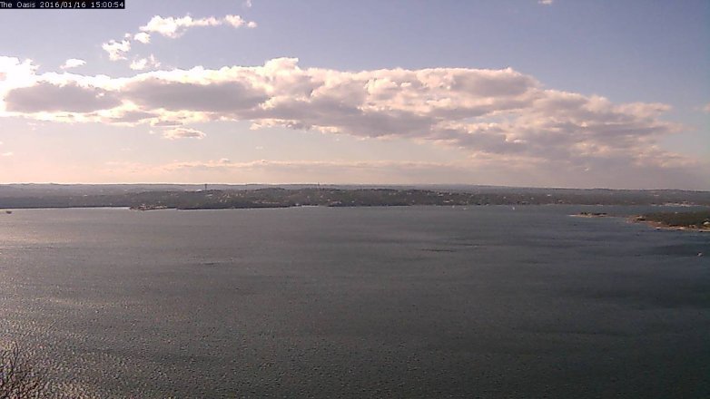 Lake Travis webcam, January 16, 2016 2:05 PM CT