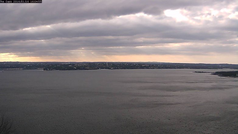 Lake Travis webcam, January 16, 2016 3:10 PM CT