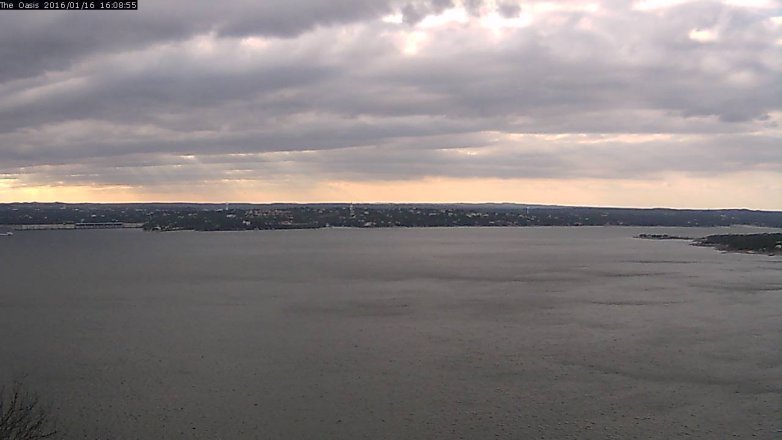 Lake Travis webcam, January 16, 2016 3:15 PM CT