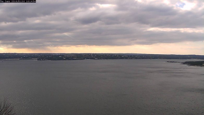 Lake Travis webcam, January 16, 2016 3:20 PM CT