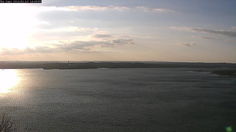 Lake Travis webcam, January 16, 2016 3:55 PM CT