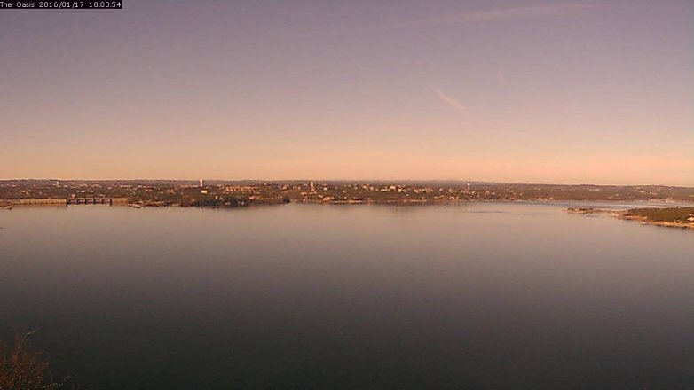 Lake Travis webcam, January 17, 2016 9:05 AM CT