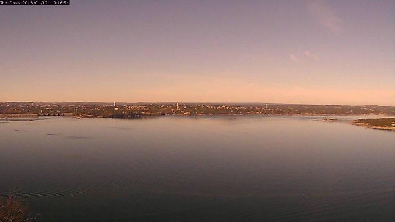 Lake Travis webcam, January 17, 2016 9:25 AM CT