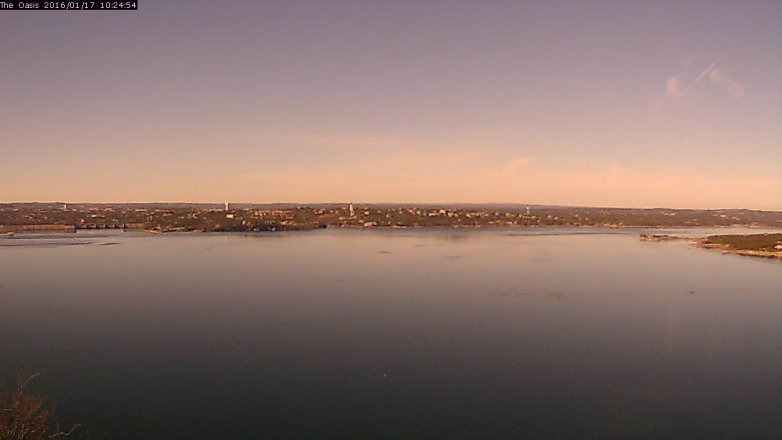Lake Travis webcam, January 17, 2016 9:30 AM CT