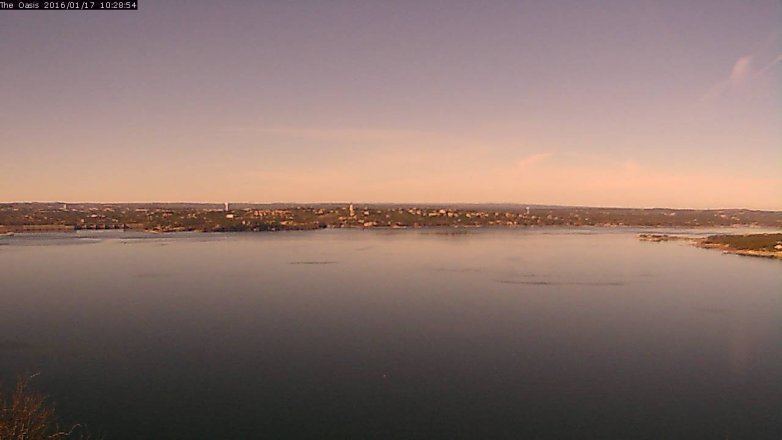 Lake Travis webcam, January 17, 2016 9:35 AM CT