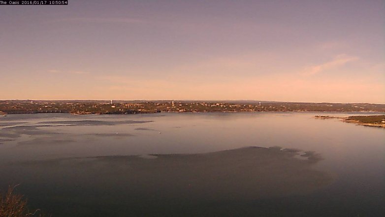 Lake Travis webcam, January 17, 2016 9:55 AM CT
