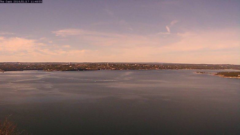 Lake Travis webcam, January 17, 2016 10:55 AM CT