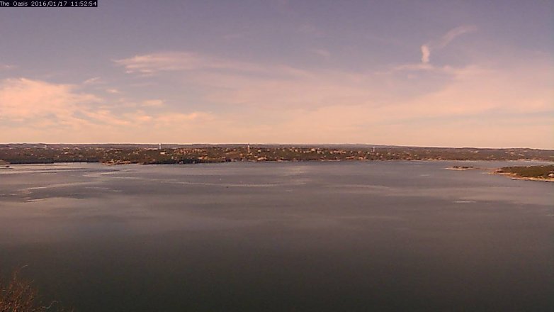 Lake Travis webcam, January 17, 2016 11:00 AM CT