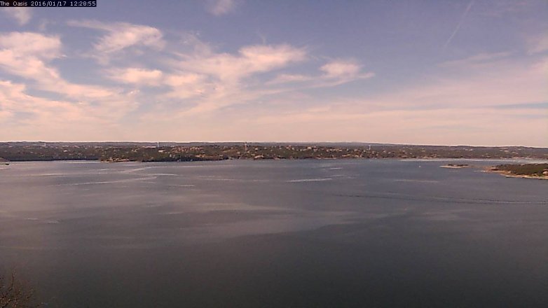 Lake Travis webcam, January 17, 2016 11:35 AM CT