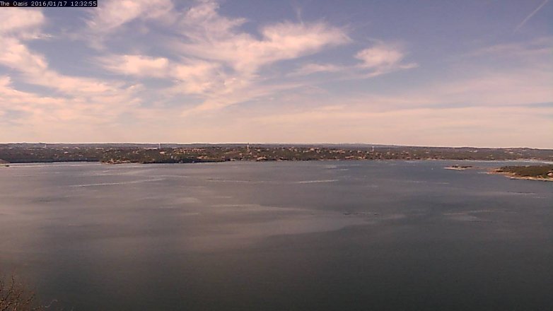 Lake Travis webcam, January 17, 2016 11:40 AM CT