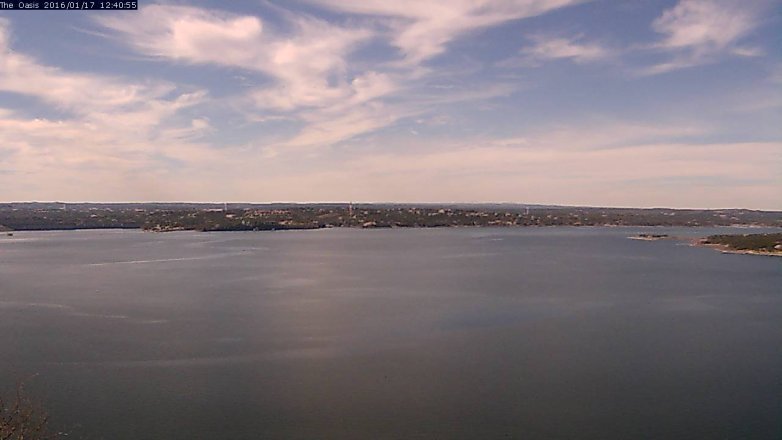 Lake Travis webcam, January 17, 2016 11:45 AM CT