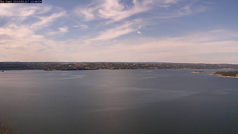 Lake Travis webcam, January 17, 2016 11:55 AM CT