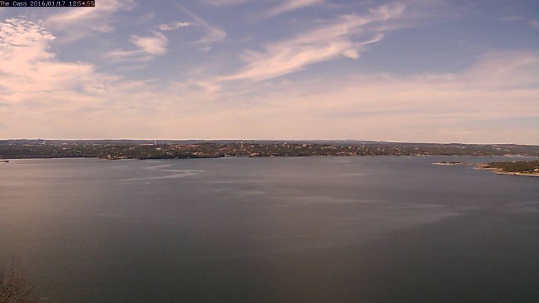 Lake Travis webcam, January 17, 2016 12:00 PM CT