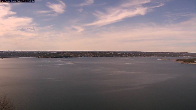 Lake Travis webcam, January 17, 2016 12:05 PM CT