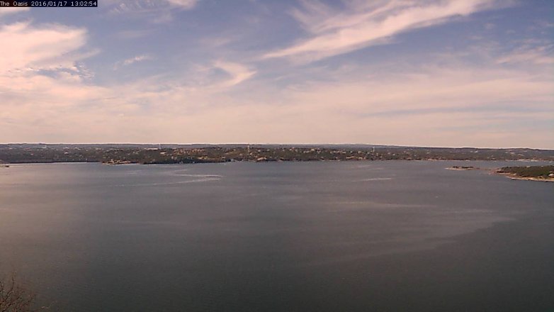 Lake Travis webcam, January 17, 2016 12:10 PM CT
