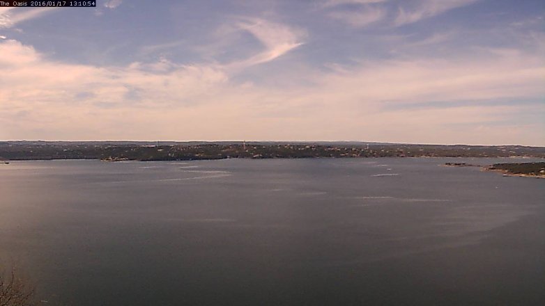 Lake Travis webcam, January 17, 2016 12:15 PM CT
