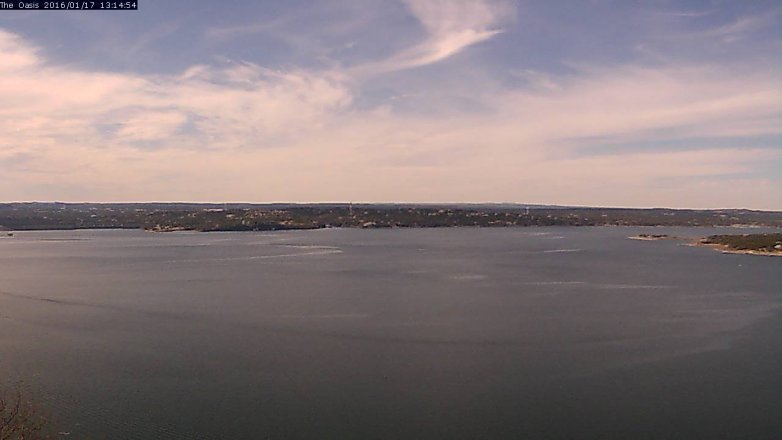 Lake Travis webcam, January 17, 2016 12:20 PM CT