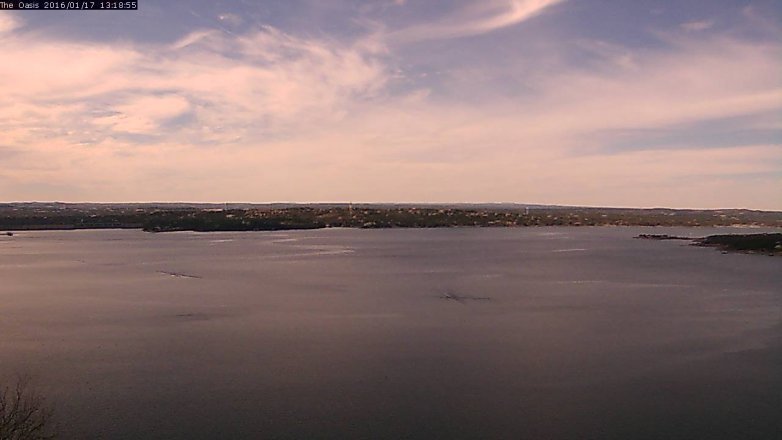 Lake Travis webcam, January 17, 2016 12:25 PM CT