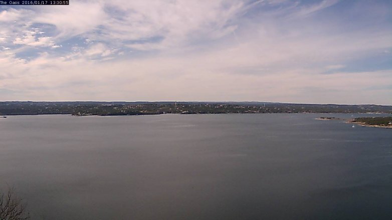 Lake Travis webcam, January 17, 2016 12:35 PM CT