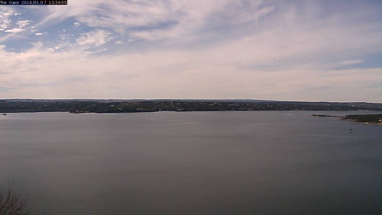 Lake Travis webcam, January 17, 2016 12:40 PM CT