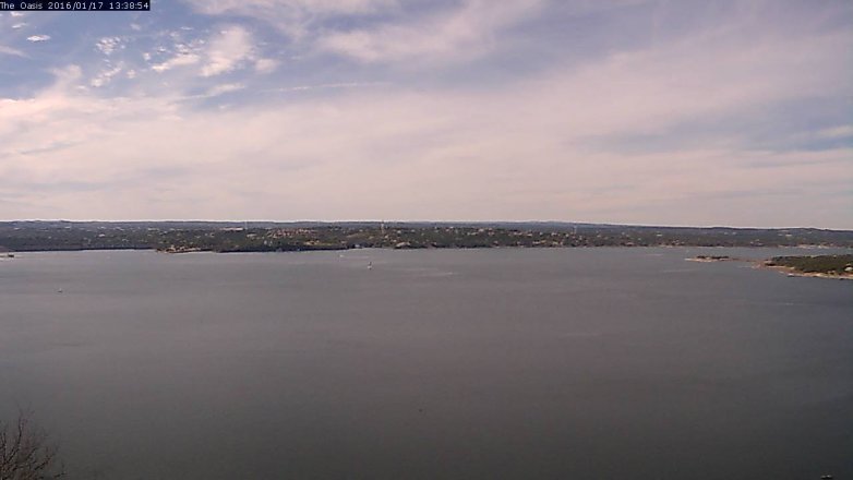 Lake Travis webcam, January 17, 2016 12:45 PM CT