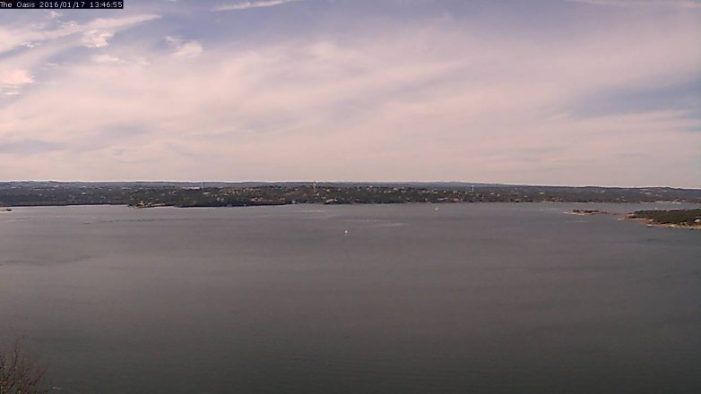 Lake Travis webcam, January 17, 2016 12:50 PM CT
