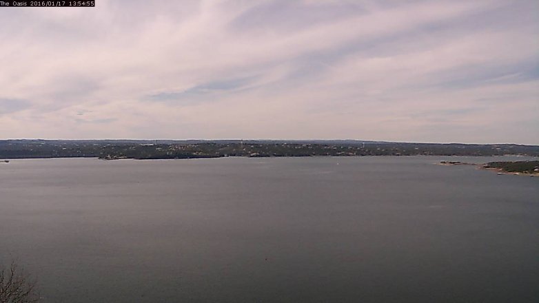 Lake Travis webcam, January 17, 2016 1:00 PM CT