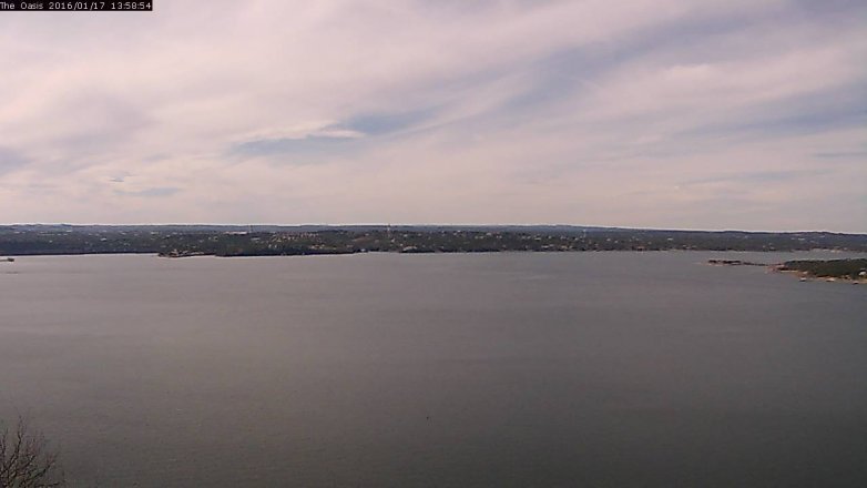 Lake Travis webcam, January 17, 2016 1:05 PM CT