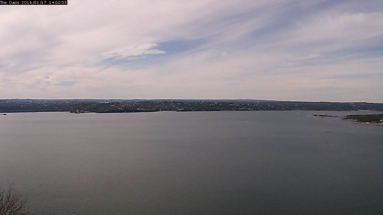Lake Travis webcam, January 17, 2016 1:10 PM CT