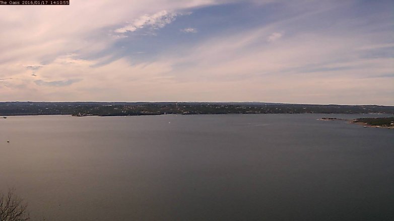 Lake Travis webcam, January 17, 2016 1:15 PM CT