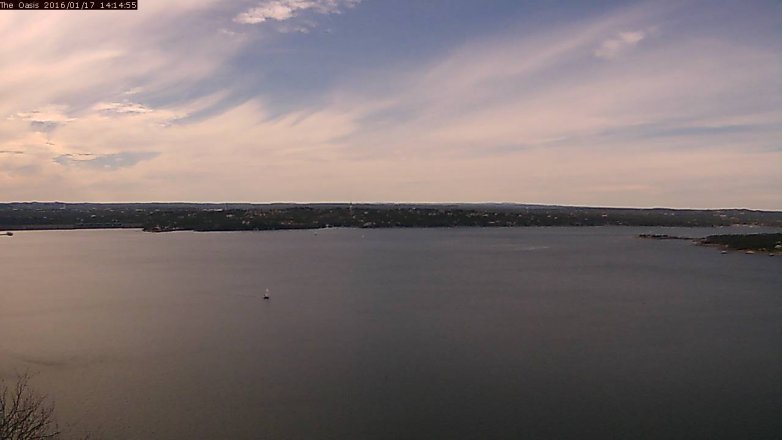 Lake Travis webcam, January 17, 2016 1:20 PM CT