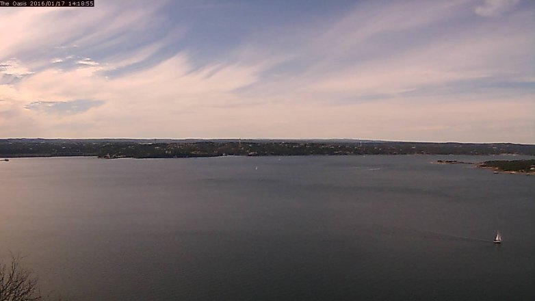 Lake Travis webcam, January 17, 2016 1:25 PM CT