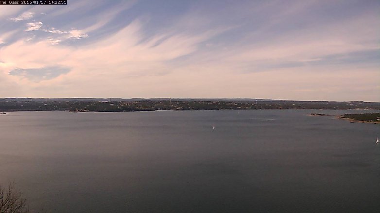 Lake Travis webcam, January 17, 2016 1:30 PM CT