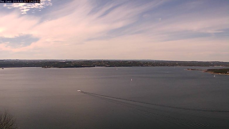 Lake Travis webcam, January 17, 2016 1:35 PM CT