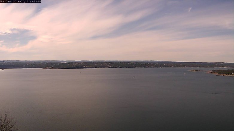 Lake Travis webcam, January 17, 2016 1:40 PM CT