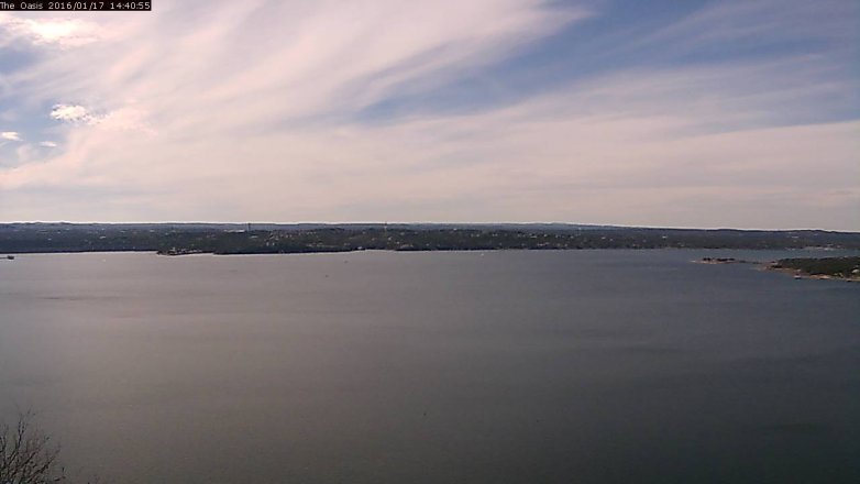 Lake Travis webcam, January 17, 2016 1:45 PM CT
