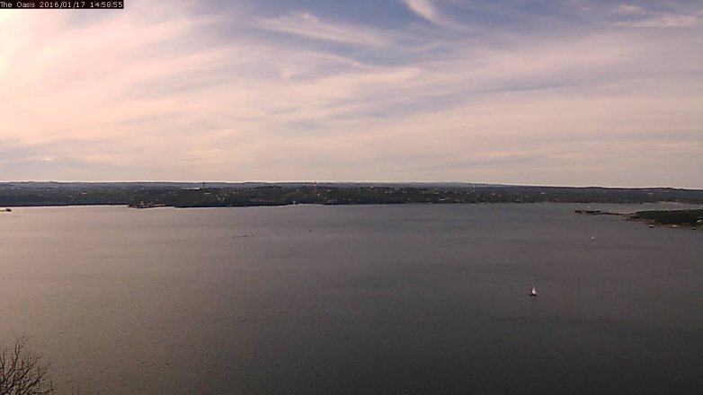 Lake Travis webcam, January 17, 2016 2:05 PM CT