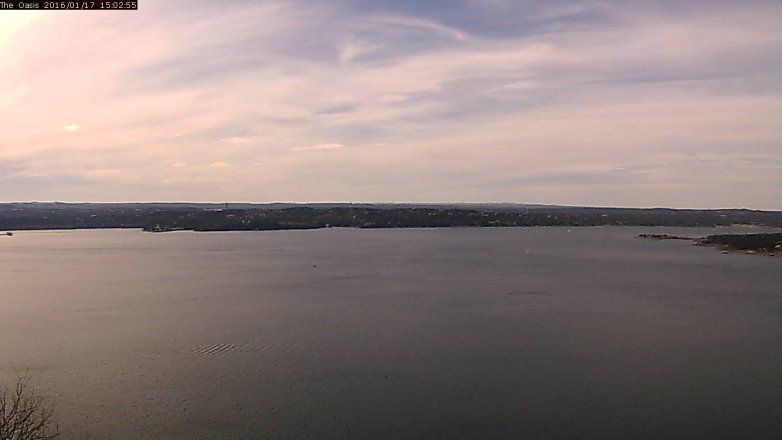Lake Travis webcam, January 17, 2016 2:10 PM CT