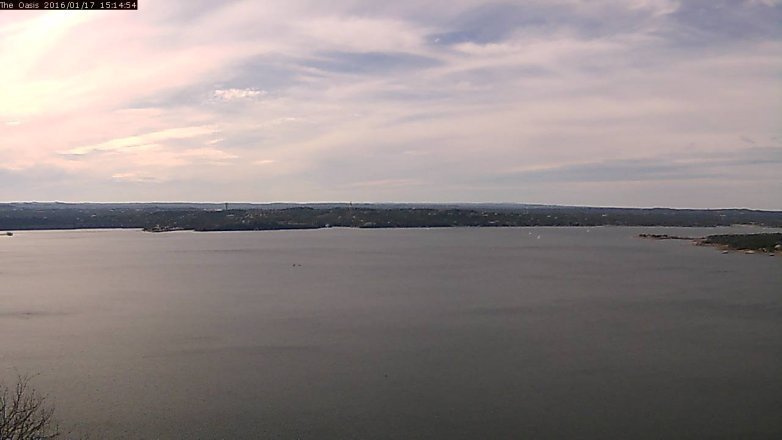 Lake Travis webcam, January 17, 2016 2:20 PM CT