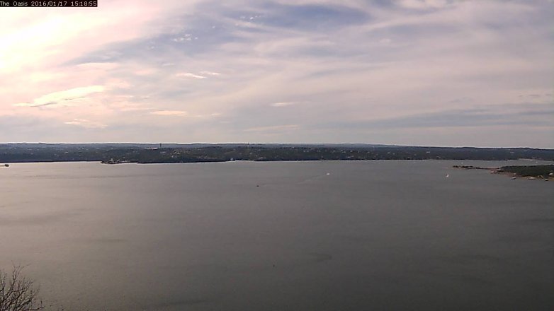 Lake Travis webcam, January 17, 2016 2:25 PM CT