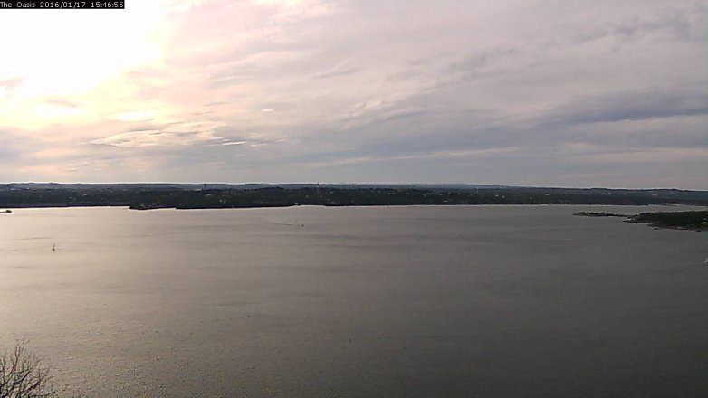Lake Travis webcam, January 17, 2016 2:55 PM CT