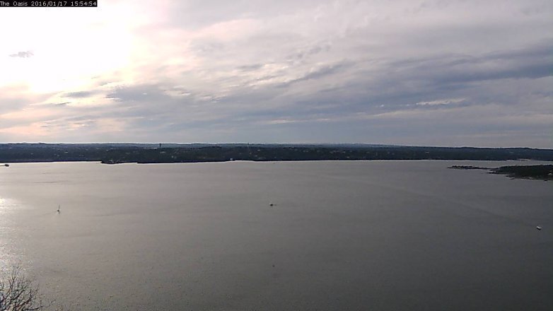 Lake Travis webcam, January 17, 2016 3:00 PM CT