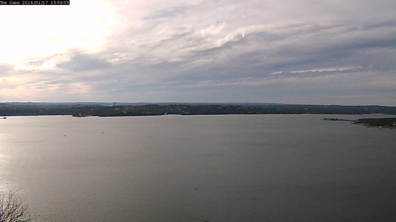 Lake Travis webcam, January 17, 2016 3:05 PM CT